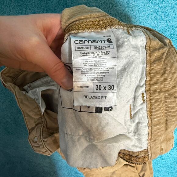 Carhartt Mens 30x30 Tan Double Knee Work Pants Rugged Flex Utility Workwear - Picture 13 of 16